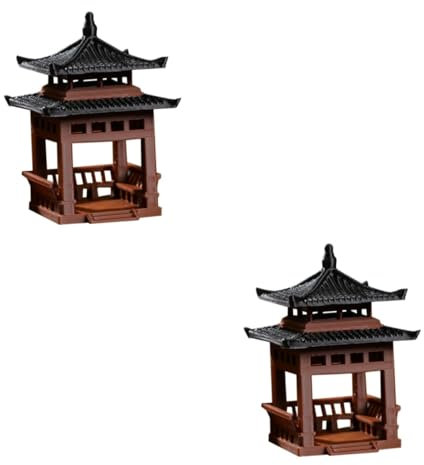 TINEASUR 2 Pezzi Padiglione Piccoli Ornamenti Padiglione Ornamento Padiglione Padiglione Acquario Decorazione Simulazione Padiglione Statua Ornamento Paesaggistica Padiglione Statua