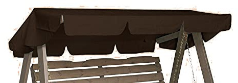 Replacement Canopy for Garden swing 2/3 seater different sizes and styles available (Brown, 240 x 110 Wooden frame)