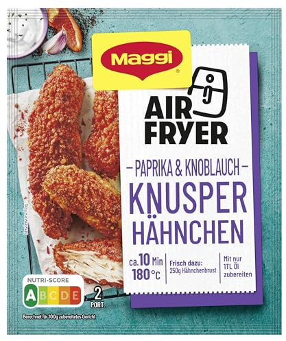 MAGGI Fix AirFryer Paprika & Knoblauch Knusper Hähnchen, 1er Pack (1 x 44g) | Würzmischung zur schnellen Zubereitung von würzig-knusprigen Nuggets, für Zubereitung im Airfryer geeignet