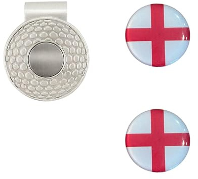 Ashton and Finch Golf Hat Clip Marker Set – England Flag St George’s Cross Magnetic Design