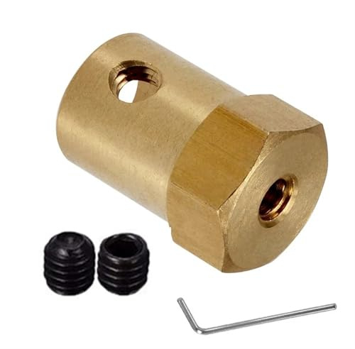 Connettore d'ottone del giunto di accoppiamento de Confezione da 4 adattatori for mozzo esagonale in ottone, foro multiplo, giunto, connettore motore, manicotto albero(3mm)