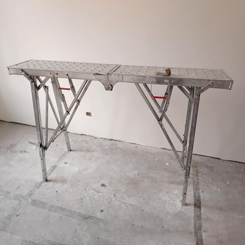 Ponteggio Portatile Regolabile per Uso Domestico - Piattaforma di Lavoro telescopica, Assi di camminamento per Pulizia e Manutenzione da 55 x 11,75, Robusto ponteggio Industriale per Un Fa