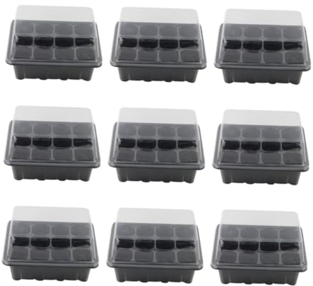 OFFSCH 10 Pezzi Vassoi Germinazione Celle con Trasparente Vassoi Propagatori Radicante per Semi e Talee Vasi Leggeri e Resistenti per Coltivazione e Microgreens in Serra