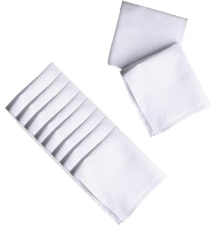 drburpily 10er Set weiche Baumwolltaschentücher, 10 reinweiße, handgefärbte Taschentücher zum Selberfärben, ideal für Bastelarbeiten, Kostümdekoration und Brautpartys.
