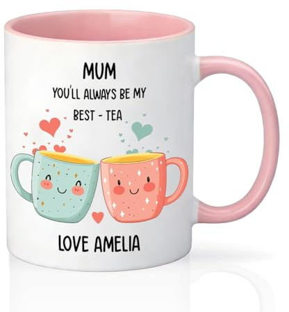 KQWVZ Best-Tea Mum Mug, Personalised Mother’s Day Mug, 350ml Mum Mother’s Day Gift Mugs, Mums Birthday Presents, Christmas Valentines Presents for Mums, Mother Gift Coffee Cup