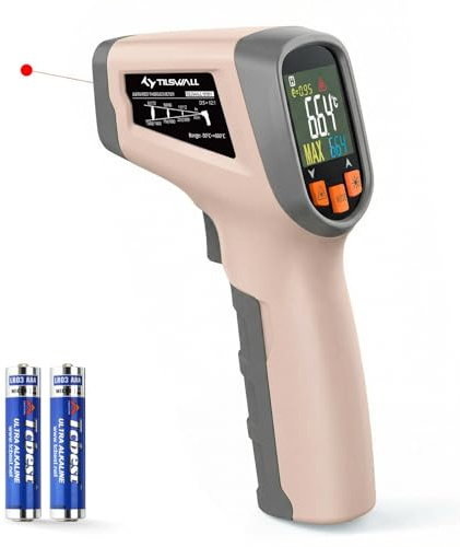 Tilswall Infrared Thermometer Non-Contact Digital Laser Temperature Gun | -50℃~600℃(-58℉~1112℉) with Adjustable Emissivity, High/Low Temperature Alarm, for Cooking/Pizza Oven/BBQ, Not for Human-W301
