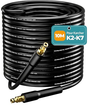 LUNEKUCK 10M Tuyau pour Karcher K2 K3 K4 K5 K6 K7 Flexible pour Karcher Nettoyeur Haute Pression Pièces Détachées Rallonge Tuyau de Rechange