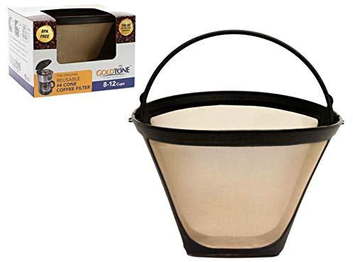 GoldTone Brand (Made in the USA) Reusable No.4 Cone Style Replacement Coffee Filter replaces your Cuisinart Permanent Coffee Filter for Machines and Brewers (1 Pack)