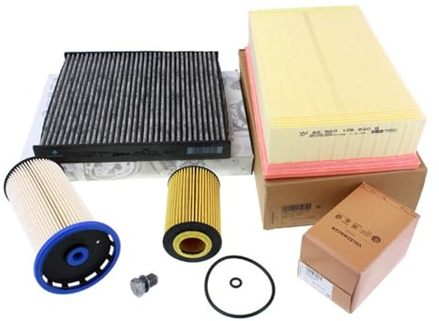 Original Inspektionspaket Filter kompatibel mit 1.6L 2.0L TDI Motor Diesel | kompatibel mit Golf 7 T-Roc Passat (B8) Sportsvan A3 (8V) A3 Sportback Octavia III (5E) SuperB (3V) Leon (5F) großer Service