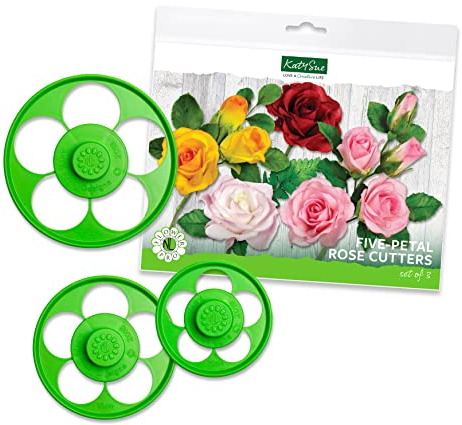 Flower Pro Five Petal Rose Cutters (Set of 3) - Contains The Most Popular Sizes for Roses, 70mm, 90mm & 110mm