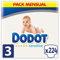 Dodot Pañales Bebé Sensitive, Talla 3 (6-10 kg), 224 Pañales + 1 Pack de 40 Toallitas Regalo de Aqua Plastic Free, Nº1 en Protección de la Piel deDodot, Pack Mensual