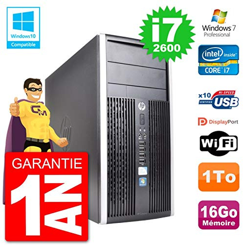 PC HP 6300 MT Intel Core i7-2600 RAM 16Go Disque 1To Graveur DVD WiFi W7 (Reconditionné)