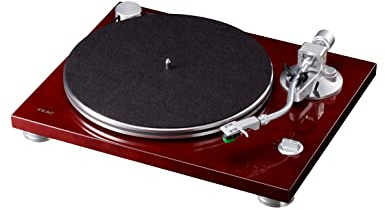 Teac TN-3B Plattenspieler mit Riemenantrieb (MM-Phono-EQ-Verstärker integriert, digitaler USB Ausgang, SAEC Tonarm, 33 & 45 RPM Geschwindigkeit), Kirsche
