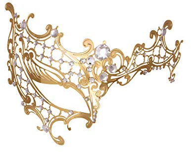 Masquerade Mask for Women Metal Mask Shiny Rhinestone Venetian Party Evening Prom Ball Mask Bar Costumes Accessory
