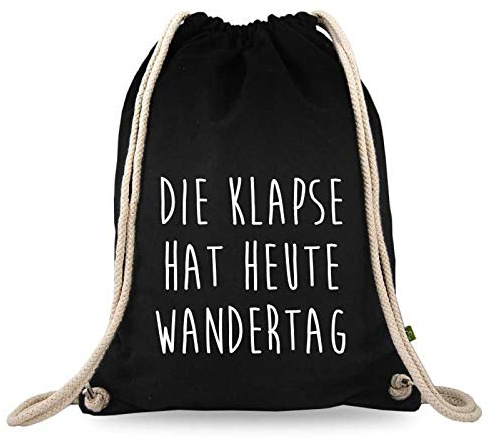 Turnbeutelliebe® Turnbeutel mit Spruch - lustige Motive & Sprüche - Bedruckt - Baumwolle schwarz - Sportbeutel - Rucksack - ca. 12 Liter - 37 x 46 cm