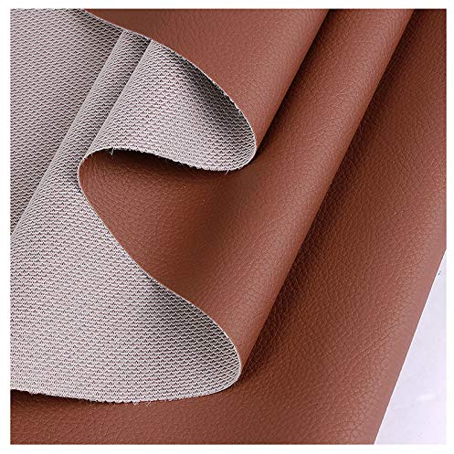 bandezid Cuero de imitación Tela Cuero sintético Vinilo Paño de Cuero Material de Tela para Asiento de Coche, Muebles, Chaqueta, sofá, Mochila Ancho 160cm Multicolor-Marrón 1.6x2m