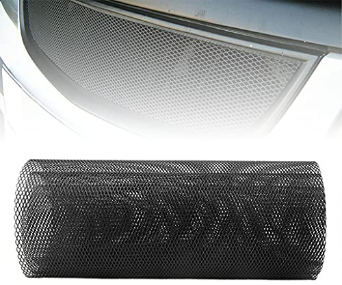 100x33cm Rejilla de Malla de Aluminio para Coche, Rejillas de Ventilacion, 3x6mm Universal Agujero de Malla de Parrilla, Impermeable y Resistente a la Corrosión (Negro)