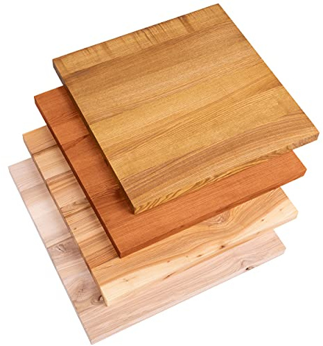 LAMO Manufaktur Holzplatte für Hocker Kindertisch Massivholzplatte 40x40 cm, Natur, LHG-01-A-002-40