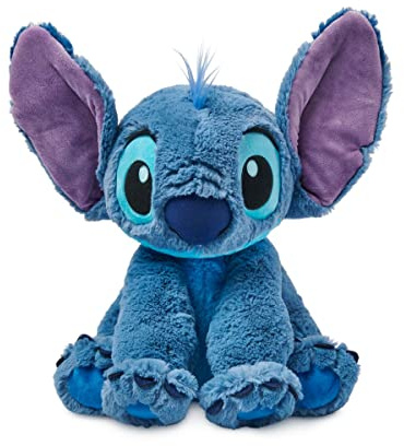 Disney Store Official Stitch Medium Soft Toy for Kids, Cuddly Character with Fuzzy Texture and Embroidered Details, Flexible Floppy Ears, Disney Plushy Suitable for All Ages