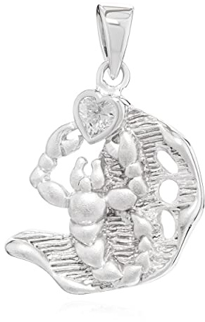 NKlaus Kettenanhänger Sternzeichen Scorpion 925 Silber Zirkonia weiß Zodiac Horoskop 14194
