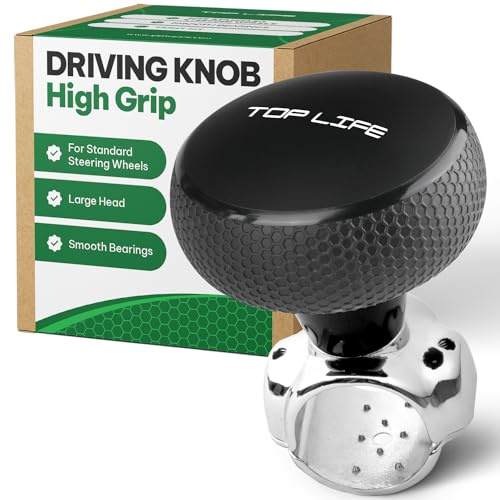 LenkradKnauf - Silikonbeschichtung für extra Grip - Auto, Traktor, Mäher | LenkradKnauf Traktor - Leichtgängiger Brodie Suicide Spinner ohne Spiel, mit allen Lenkrädern kompatibel, für Boot, Maher