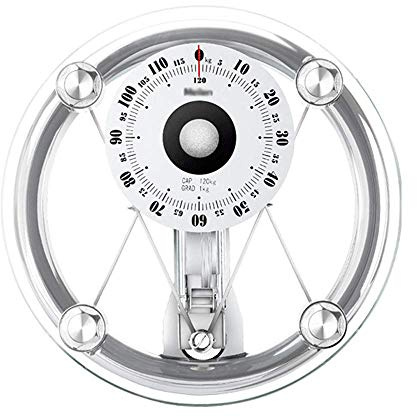 Analog Bathroom Scale, Mechanical Personal Scale, Fast Reliable Weighing, Easy To Read, Round Sturdy Tempered Glass, High Capacity 120Kg, Suitable For Home, Schools, Medical Institutions Digital