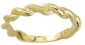 JC Trauringe Goldring Schmuckring geflochten in Echt 585 Gold klassische, schlichte Damenringe Damen Schmuck in Gelbgold inkl. Schmucketui 8621