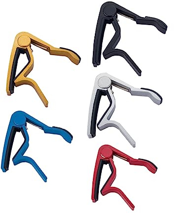 OFFSCH 5pcs Guitar Capo Aluminum Alloy Tuner Clip for Acoustic Folk Electric Guitars Random Color
