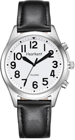 Hearkent Montre parlante pour femme, montre bracelet pour femme pour personnes âgées aveugles, grand écran numérique, configuration automatique, voix claire en espagnol pour personnes malvoyantes,
