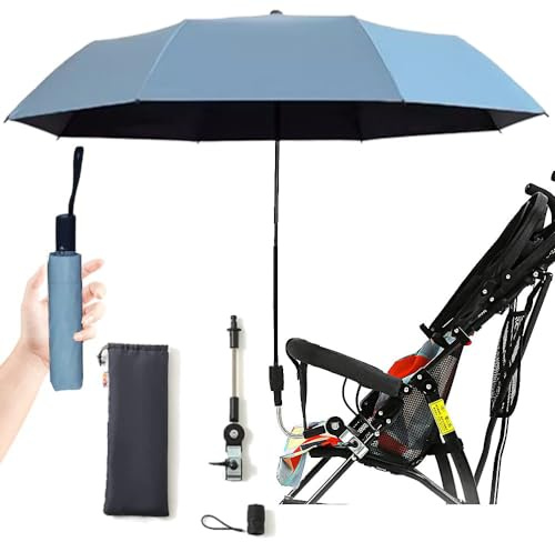 Nakazawa Universal Baby Parasol, Baby Stroller Sun Shade Sun Protection Sun Shade for Strollers, Waterproof Umbrella for Trolley Bike, Bicycle Umbrella with Holder Clip Clamp (sky blue)