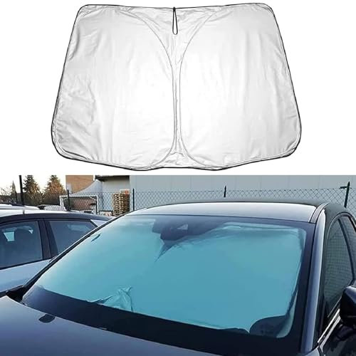 AMGASMG Sonnenschutz Auto Frontscheibe für BMW F20 2012 2013 2014 2015 2016 2017 2018 - Faltbar Vordere Windschutzscheibe Sonnenblende Innen - Sommer Frontscheibenabdeckung mit UV Schutz, Silver