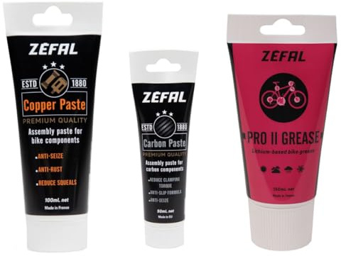 ZEFAL Underhållspaket - Pro II fett, kolpasta och kopparpasta - cykelfett och kolmonteringspasta - tillverkad i Frankrike