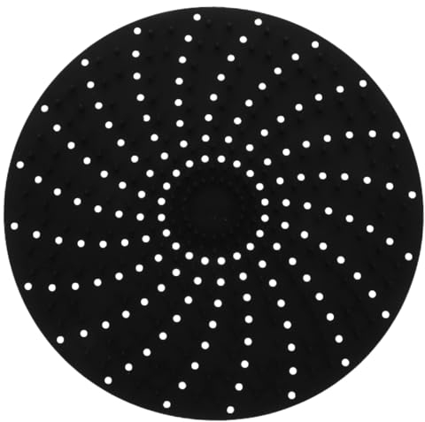 Hoement Reusable Air Fryer Liner and Silicone Steamer Pad, 20cm Non-Stick Baking Mat for Kitchen Air Fryers, Black Round Heat-Resistant Insert Suitable for Home Cooking