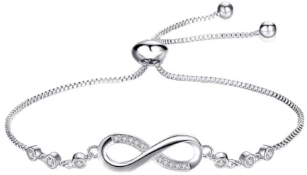 EUMENIDES Armband Damen mit Shining 5A Zirkonia Kristall Tennis Armband,Verstellbares Armband (Grenzenlose Liebe -Platin)