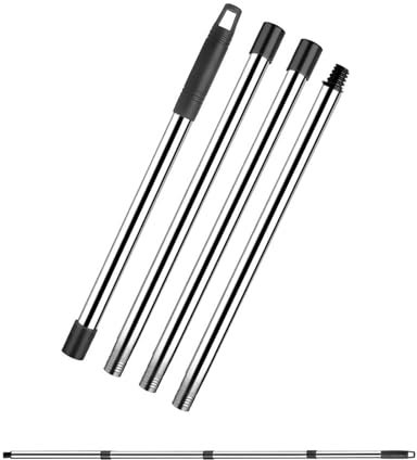 SRJQXH Bastone Telescopico 1 Set Acciaio Inossidabile Manico Telescopico, Impiombato Bastone Telescopico, Lunghezza della giunzione 147 cm, Bastone Allungabile per Pulizia, per Case, Hotel Scuole