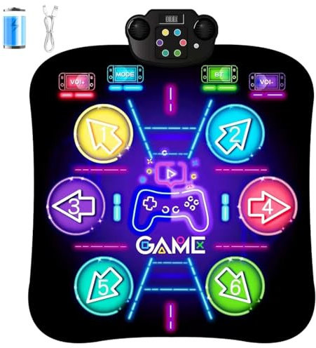 CXWLMAT 2025 Aggiornato Tappetino da Ballo per Bambini 3 4 5 6 7 8+ Anni, Ricaricabile Bluetooth Tappeto Ballo con Batteria a Grande capacità, Musica Dance Mat Ragazze Giocattoli per Regalo di Natale