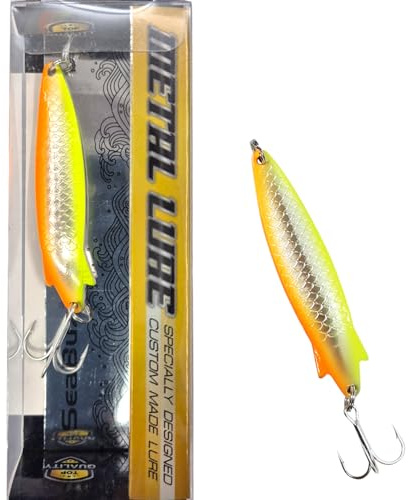 SEABUZZ Asymmetrisch Blinker 22g/7,5cm - Hecht Barsch Zander Angelköder | Drillingshaken Köder - Metalllöffel Harte Köder - Spinner Angeln Sport - Angel Spoon - Hechtköder - Barschköder