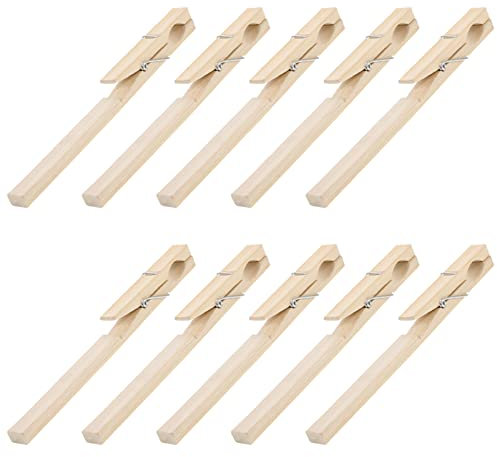 SOLUSTRE Pinzas para Tubos de Ensayo de Bambú 10 Unidades Diseño para Sujetar Lienzos y Cortinas Grandes en Entornos de Laboratorio