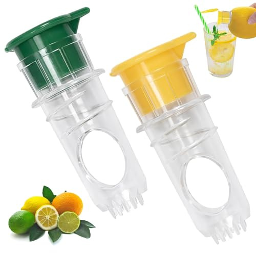 SoeUyd 2 Pieces Presse Citron, Presse Agrumes Manuel, Presse Citron Manuel, Presse-agrumes avec Embout, Compact et Portable, Convient aux Citrons, Oranges et Autres Types D'agrumes, Facile à Utiliser