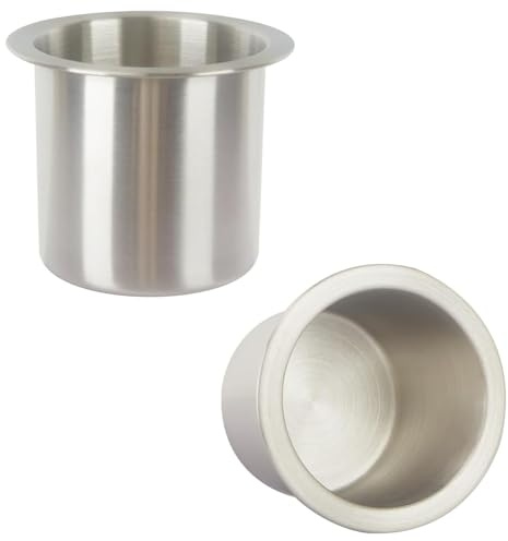 2 portabicchieri a goccia, in acciaio inox 304, color argento, per tavolo da poker, tavolo da pranzo, cinema, divano, yacht, barche, auto, tour, camper, auto, portabicchieri
