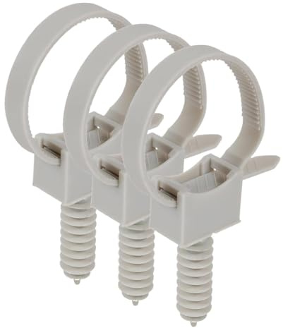 DEBFLEX - Collier de Serrage Plastique avec Cheville - Pour Fixer Gaines et Câbles Electriques au Mur - Attache-Câble Au Diamètre Réglable de 16 mm à 32 mm - Gris - Lot de 30