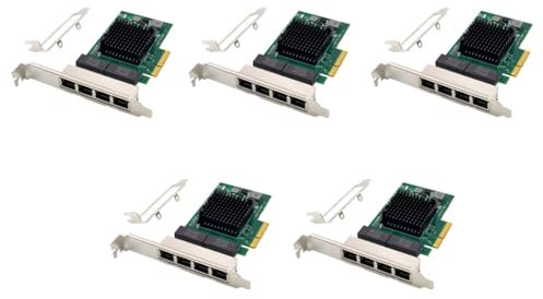 Dxoniislh 5X Tarjeta de Red de Servidor PCI-e X4 BCM5719 Adaptador de Servidor Gigabit Ethernet RJ45 de 4 Puertos Adaptador de Tarjeta de Red PCI-e