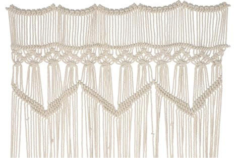 camp LIFE Makramee Vorhang | Boho Wandbehang Türvorhang Raumteiler für Fenster Tür Wand | Bohemian Deko für Wohnzimmer Camping | Handgefertigt aus 100% Baumwolle | 190x60 cm