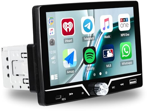 CAMECHO 7 Single Din Car Stereo with Apple Carplay Android Auto, HD Touchscreen 1 Din Car Radio with Bluetooth 5.0, FM Radio, USB/Type-C Input, Car Audio Support Mirror Link