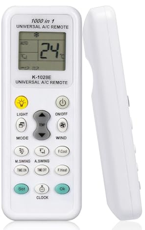 SUNNIFLY Telecomando Universale per Condizionatore D'aria, Reattivo, Completo, Facile da Usare, Compatibile con la Maggior Parte Delle Marche