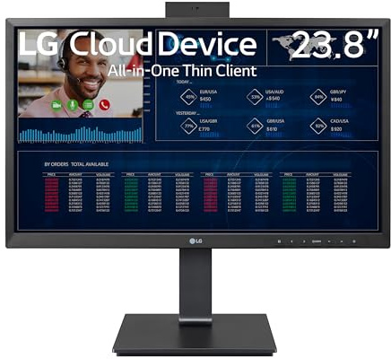 LG Cloud Device Thin Client AIO Monitor 24CQ650N, 24 inch Full HD IPS, 5ms, All-in-One Non OS, VDI Support, WIFI, Bluetooth, Fanless design, Built-in speakers, Pop-up Webcam