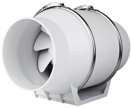 4 Inch Inline Extractor Fan, Quiet Inline Duct Fan for Ventilation | Powerful Ceiling Exhaust Blower Fan for Bathroom, Toilet, Kitchen, Basement, Factory and Warehouse Air Circulation