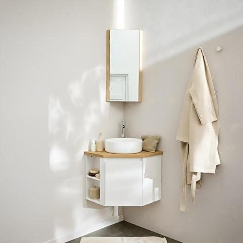 MOB-IN Sorrento - Set mobile sottolavello angolare + lavabo + rubinetto + armadietto angolare