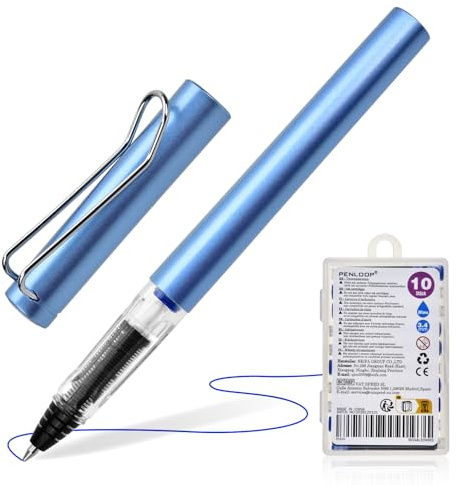 PENLOOP Tintenroller mit 10 Patrone [ Blau]