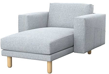Soferia Überzug Kompatibel Mit NORSBORG Freistehende Bezug Schonbezug Chaiselongue-Bezug Husse Einfache Reinigung Allergiefrei Naturel Grau